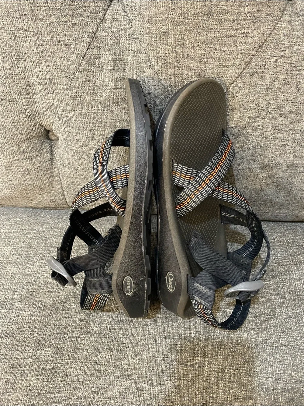 Chaco Men’s Z/Cloud - Traffic Orange Gray Sandals Size 11